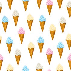 Seamless vector background Ice cream waffle cone N2