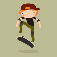 skateboard boy Kickflip vector illustration