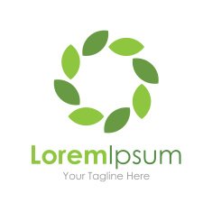 Green leaf eco nature circle concept elements icon logo