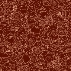 Coffee And Tea Design Template Grunge Doodle Pattern Background