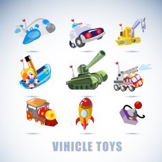 vehicle toys - vector illustration