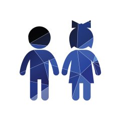 girl and boy icon Abstract Triangle