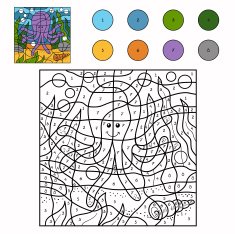 Color by number (octopus) free image download