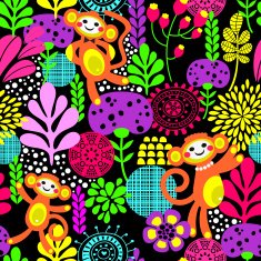 Cute monkey seamless texture