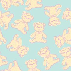 Seamless Baby Background with teddy bear N5
