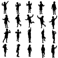 Vector silhouette of girl N119