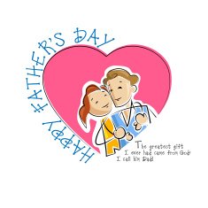 Father and daughter in Father's Day background