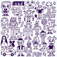 Wacky crazy doodles set 6 Vector illustration Hand drawn N2