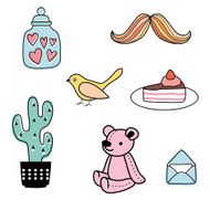 Cute illustrations set