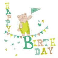 Baby Bear Birthday Card - for invitation congratulation