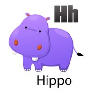 Alphabet H with Hippo