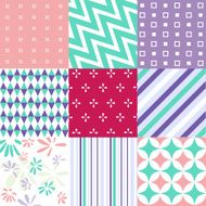 Set of seamless geometric patterns N15