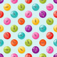 Seamless pattern with cute colorful buttons Vector background