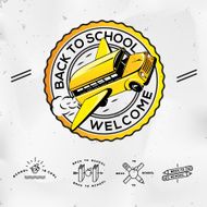 Back to school set icons