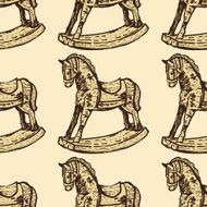 Vintage pattern with old horses