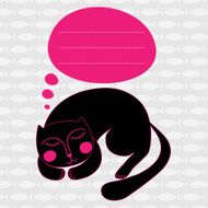 greeting card with sleeping cat