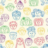 Seamles children faces pattern