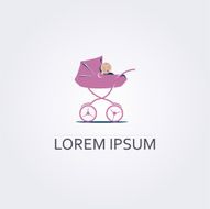 Baby in stroller icon