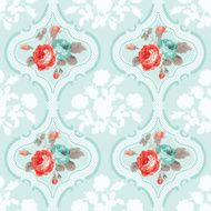 Vintage Floral Background - Seamless Rose Flowers Pattern