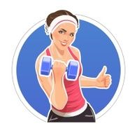 Girl with dumbbells for fitness N2