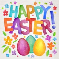 Happy Easter watercolor illustration N2
