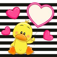 Duck with heart frame