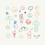 Summer doodles set