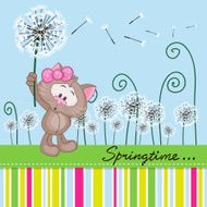 Cute Cat with dandelion N2