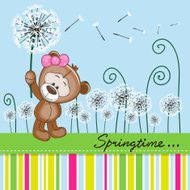 Cute Teddy Bear with dandelion N2