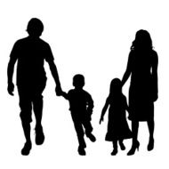 Vector silhouette of a family N111
