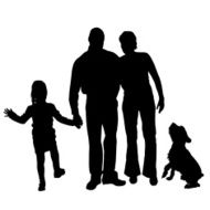 Vector silhouette of a family N112