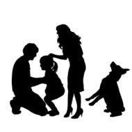 Vector silhouette of a family N113