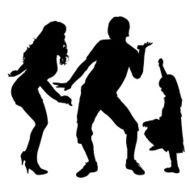 Vector silhouette of a family N114