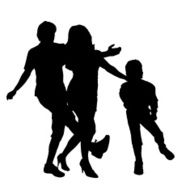 Vector silhouette of a family N115