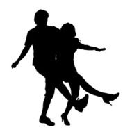 Vector silhouette of couple N26