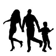 Vector silhouette of a family N116