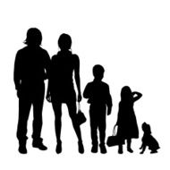 Vector silhouette of a family N117