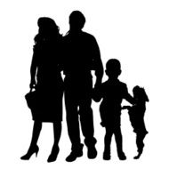 Vector silhouette of a family N118