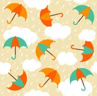 Seamless pattern with colorful umbrellas