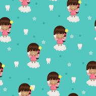 Tooth fairy blue seamless wallpaper