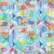 Seamless pattern of colorful cartoon fishes N2