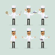 chef character set - vector illustration