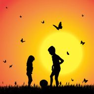 Vector silhouette of a children N22