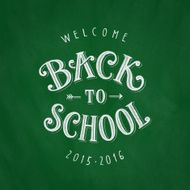 Back to school hand lettering on te green chalkboard