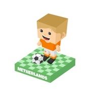 soccer boy block isometric cartoon character N72