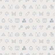 Baby line icon pattern set N11