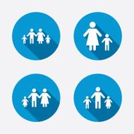 Family with two children sign Parents and kids N28