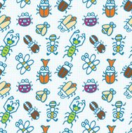 seamless cute bug pattern