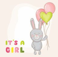 Cute Baby Bunny Background - Shower or Arrival Card