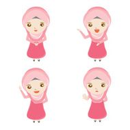 Cute muslim woman cartoon vector design